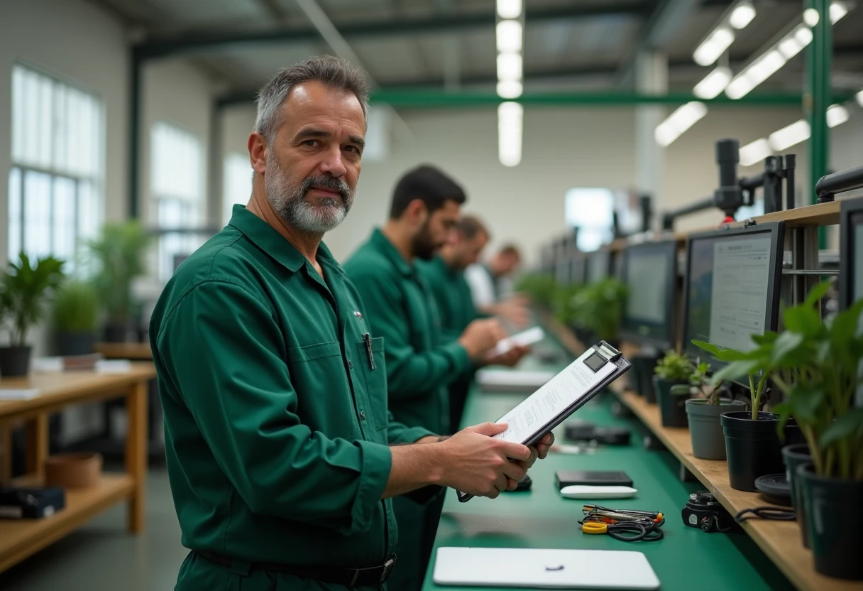 Trabalhador em linha de produção