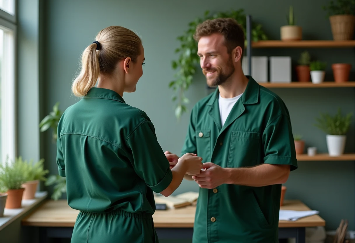 Professionele schoonmakers aan het werk