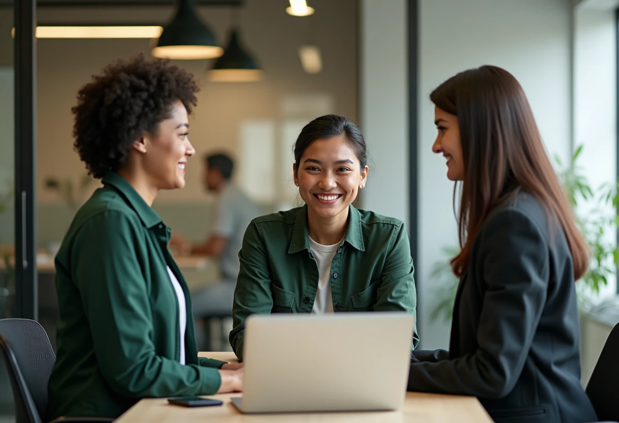 Equipo de atención al cliente colaborando