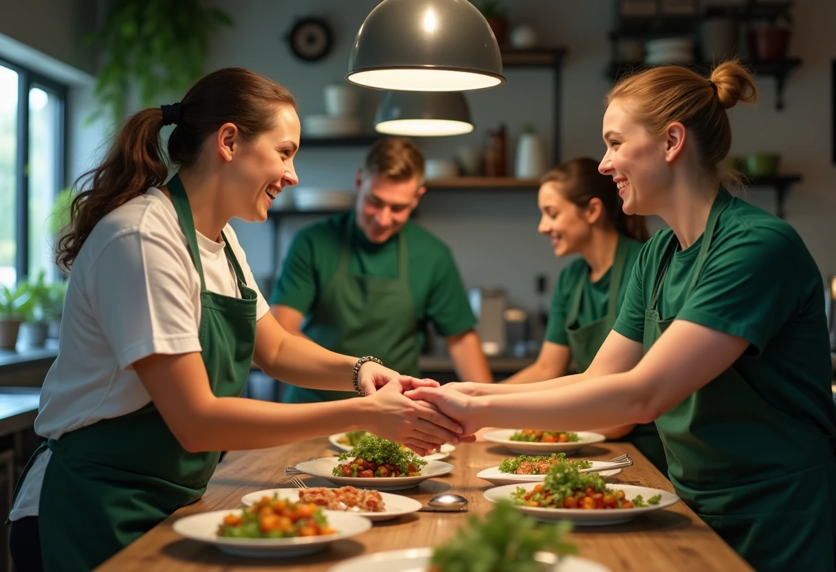 Chefs in a busy kitchen