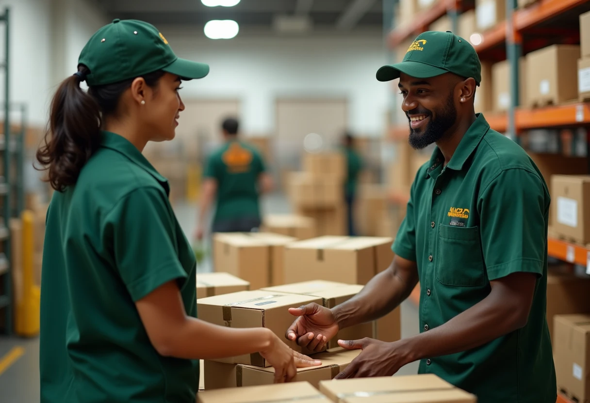 Repartidor de Amazon trabajando