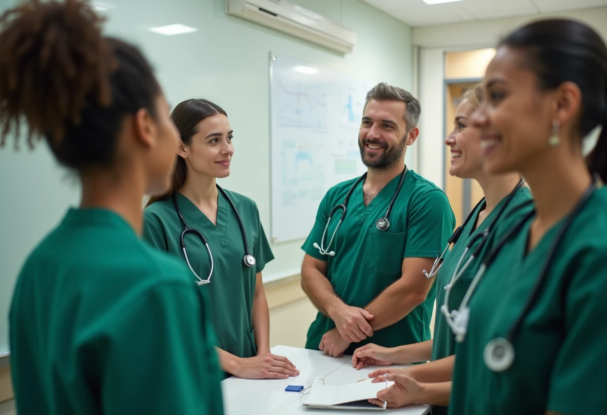 Profesionales de la salud en un hospital