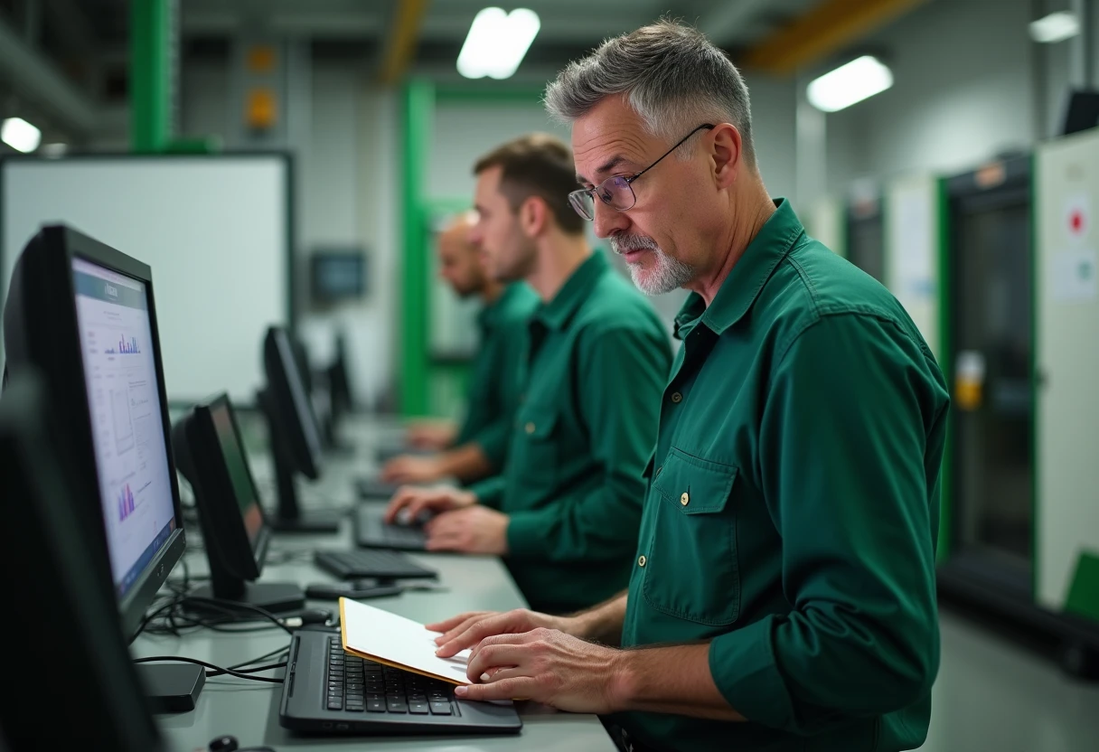 Programmatore CNC al lavoro