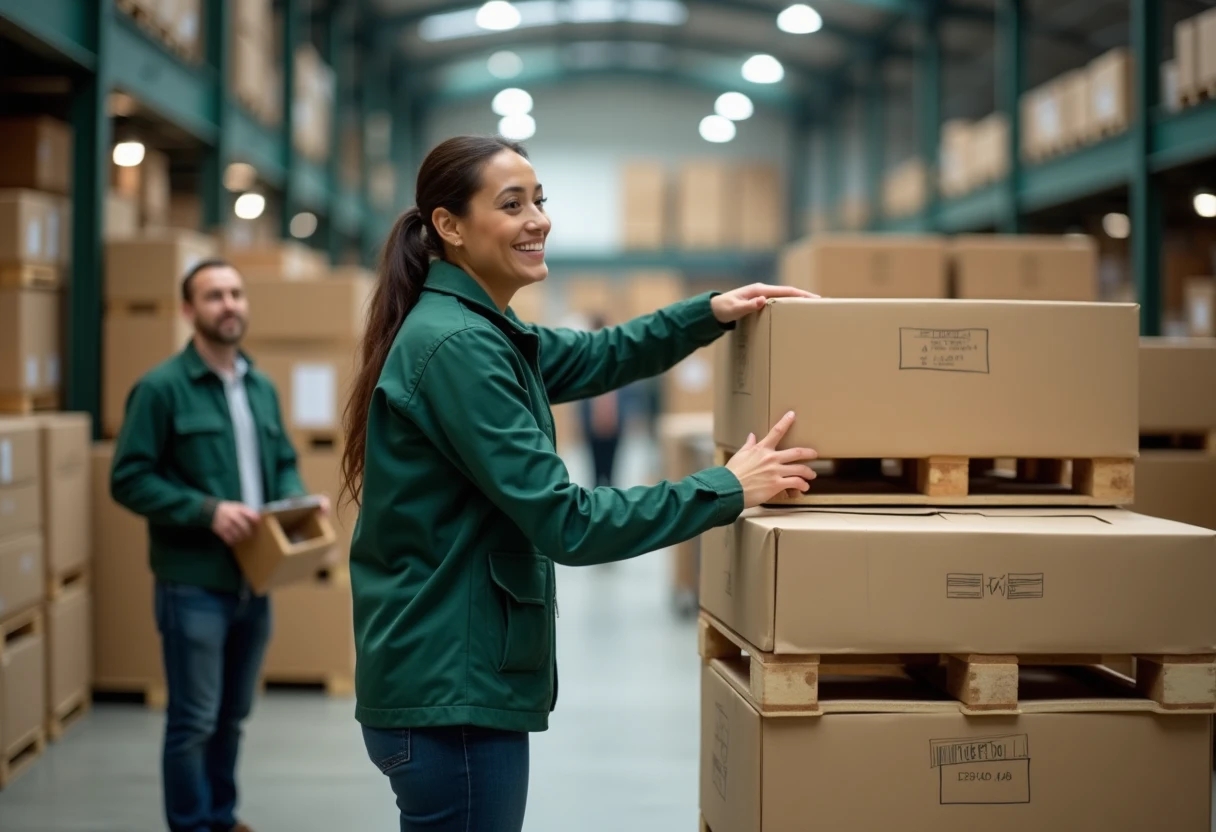 Travail logistique en entrepôt