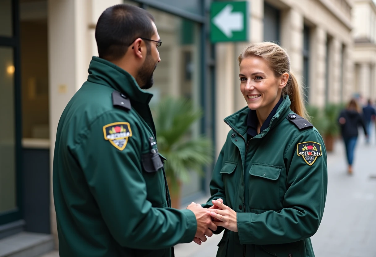 Agent de sécurité en service