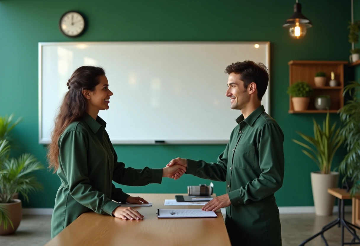 Recepcionista em ambiente de escritório