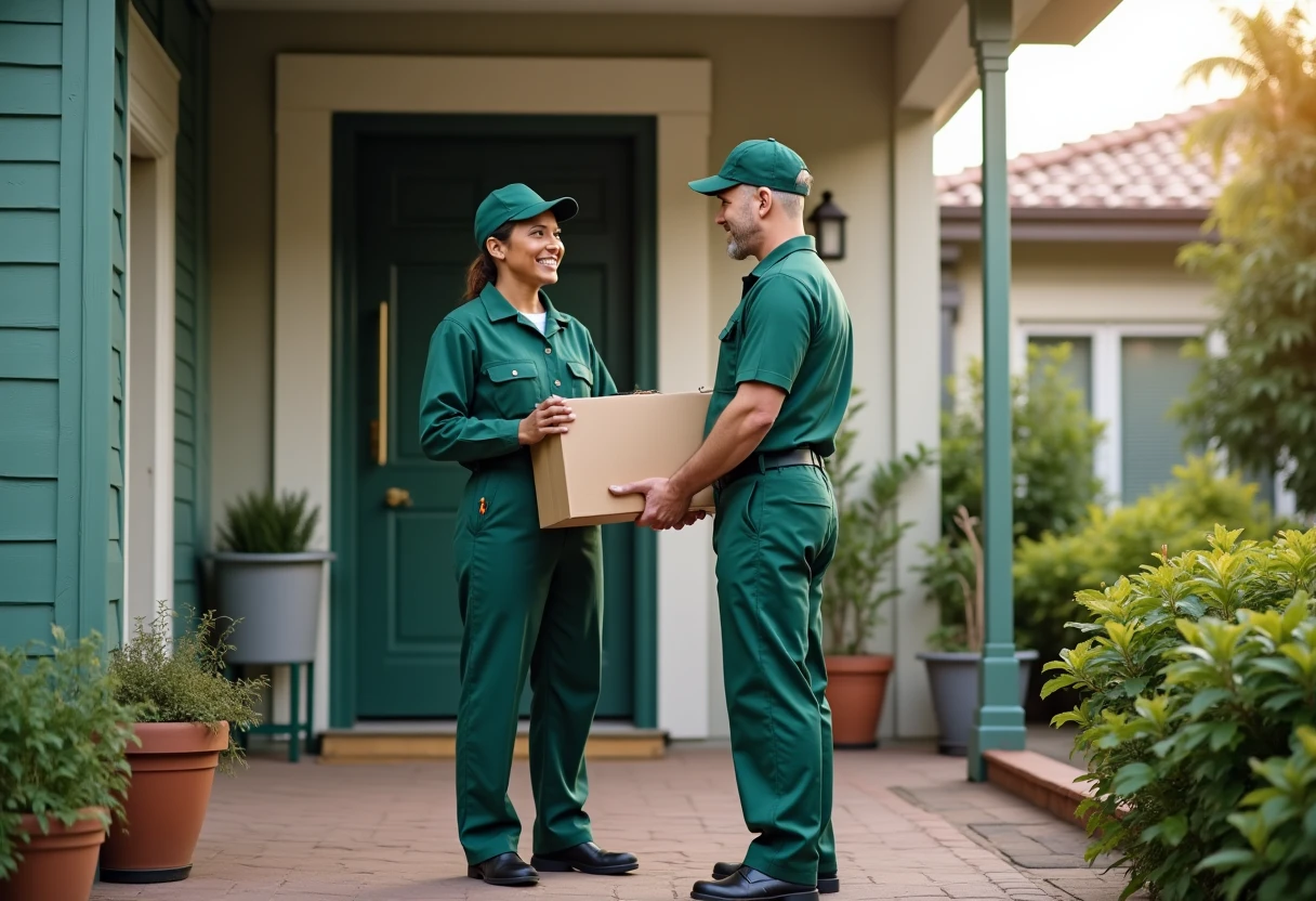 Package delivery in action