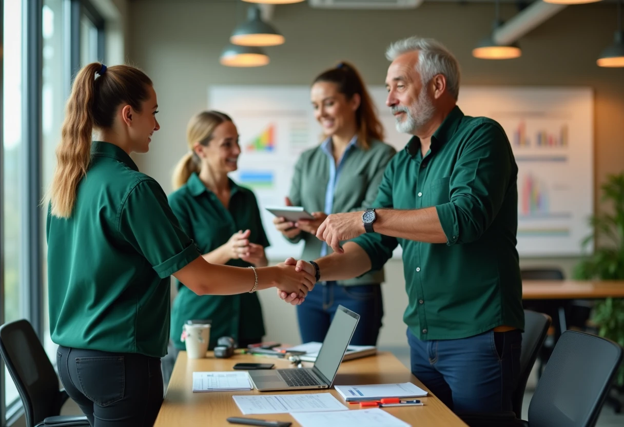 Equipo de logística en colaboración