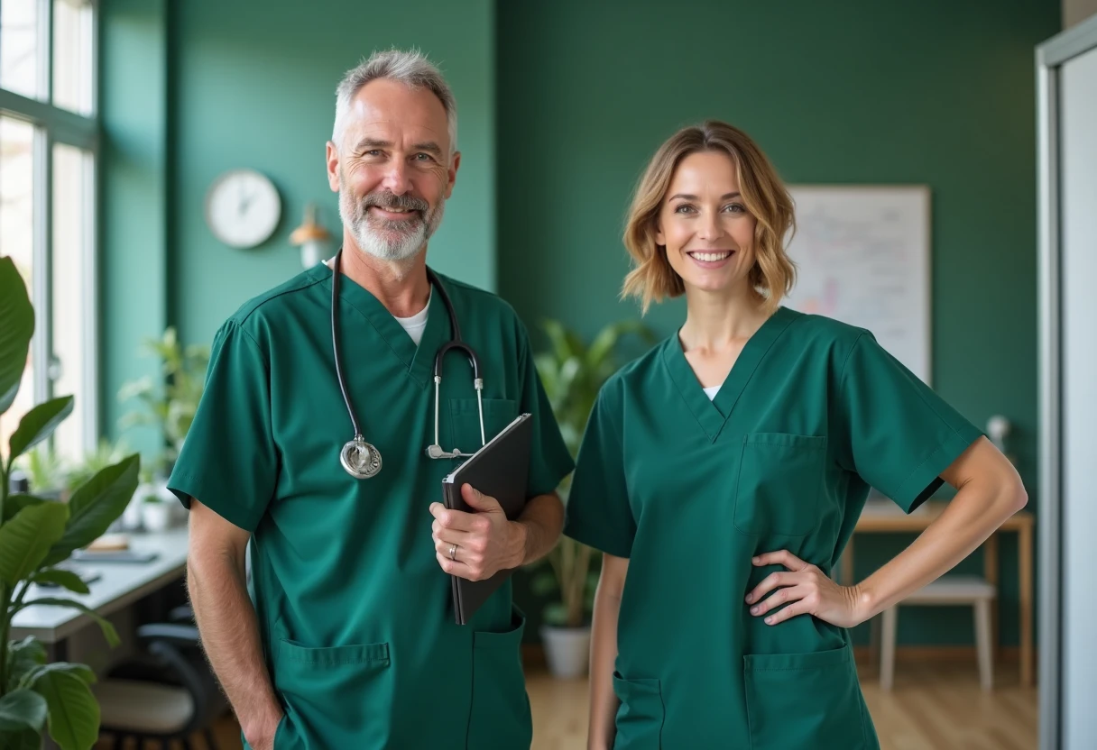 Professionnels de santé discutant