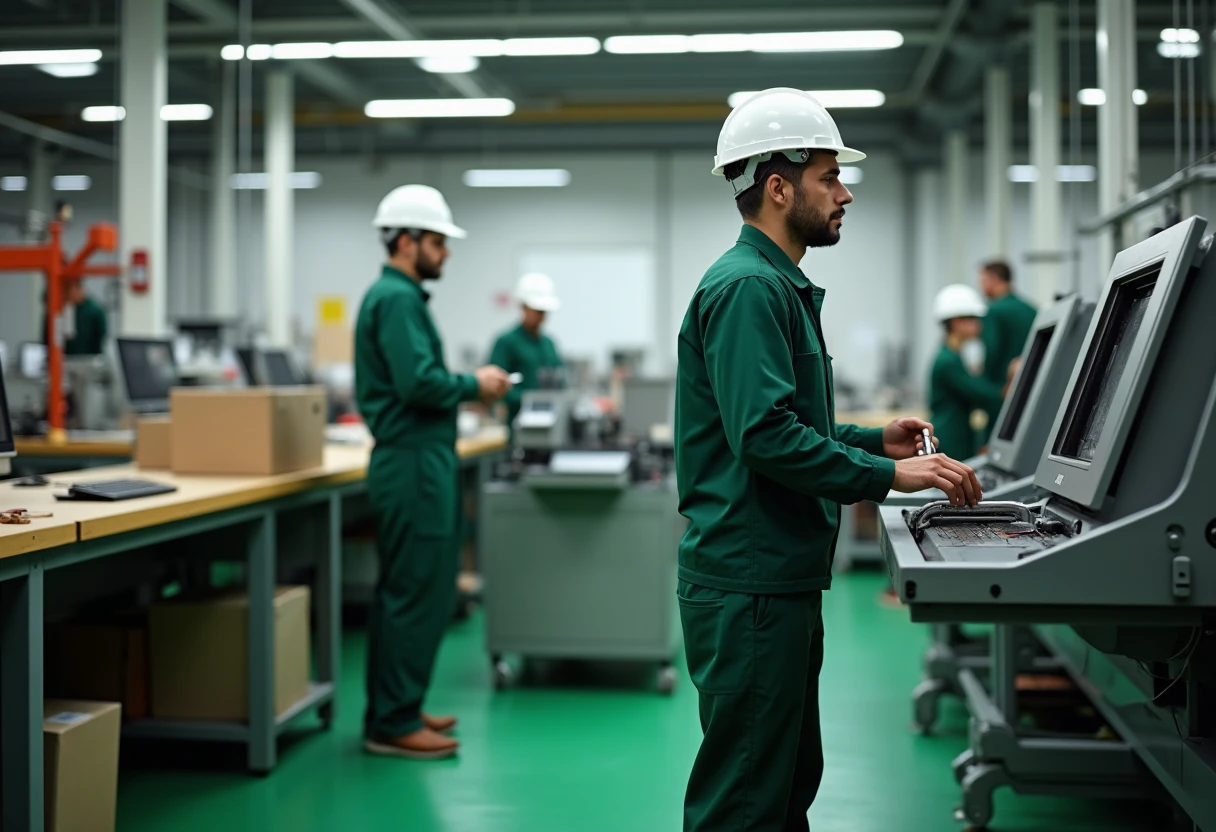 Productiemedewerker in actie